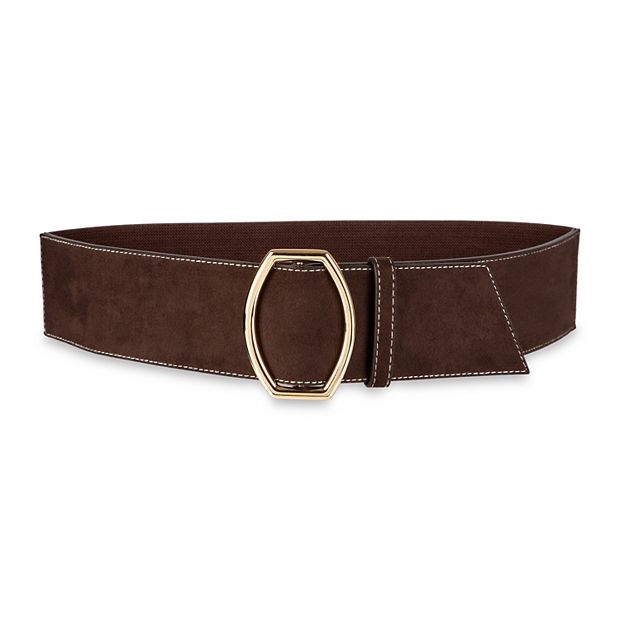 Adjustable Suede Leather Belt with C-Buckle for Jeans and Dresses Brown Suede Belt main image 2