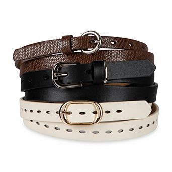 Women's LC Lauren Conrad 3-Pack Skinny Belt Set
