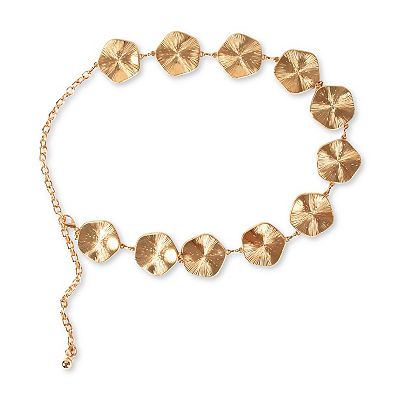 Women's LC Lauren Conrad Sand Dollar Chain Dress Belt, Size: Large, Gold