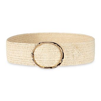 Women's LC Lauren Conrad Raffia Stretch Belt with Circular Buckle