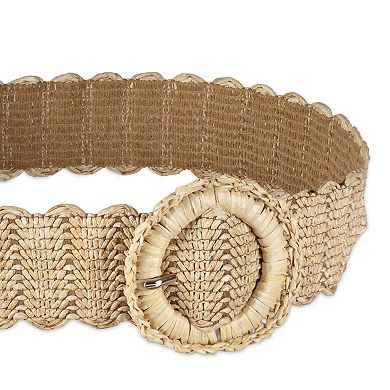 Women's LC Lauren Conrad Scalloped Edge Straw Slider Belt