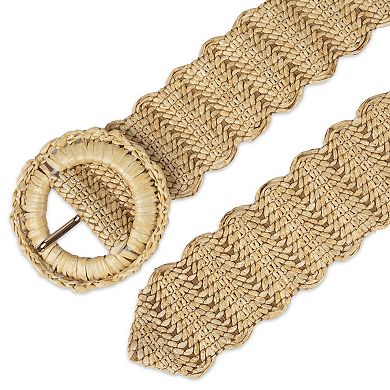 Women's LC Lauren Conrad Scalloped Edge Straw Slider Belt