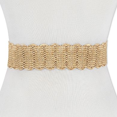 Women's LC Lauren Conrad Scalloped Edge Straw Slider Belt