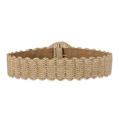 Women's LC Lauren Conrad Scalloped Edge Straw Slider Belt