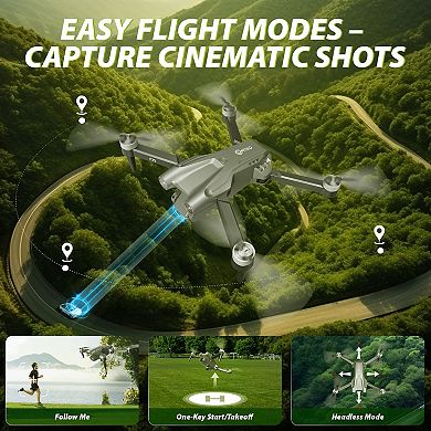 Contixo F25 Foldable Drone 1080p FHD Camera - FAA-Exempt - GPS, Smart Modes, Brushless Motors