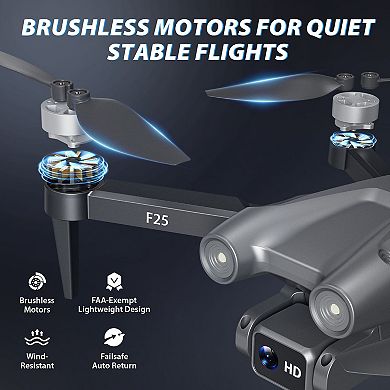 Contixo F25 Foldable Drone 1080p FHD Camera - FAA-Exempt - GPS, Smart Modes, Brushless Motors