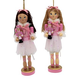 6" Clara Nutcracker Ornaments - Elegant Christmas Decorations In Blonde And Brunette