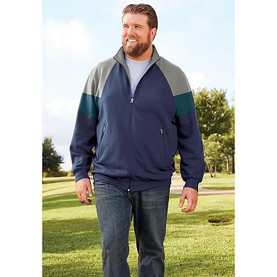 KingSize Men's Big & Tall KS Sport Color Block Full Zip Track Jacket