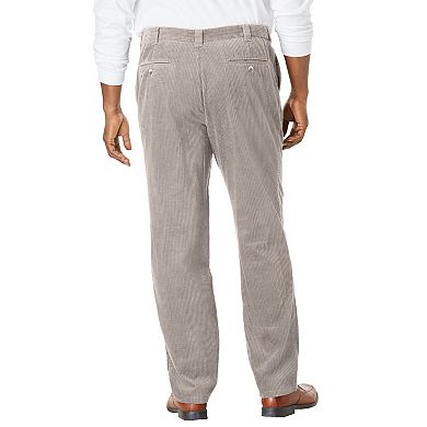 KingSize Men's Big & Tall Expandable Waist Corduroy Pleat-Front Pants