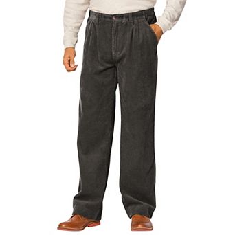 KingSize Men's Big & Tall Expandable Waist Corduroy Pleat-Front Pants