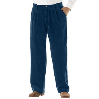 KingSize Men's Big & Tall Expandable Waist Corduroy Pleat-Front Pants