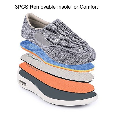 Women's Wide Width Elderly Diabetic Shoes Adjustable Closure Swollen Feet Walking Edema Sneakers