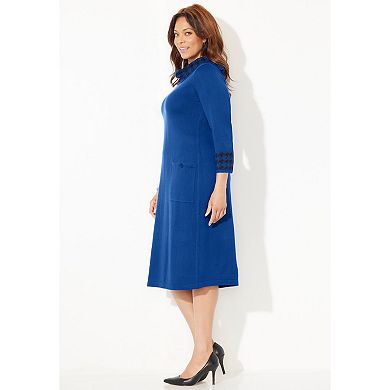 Catherines Women's Plus Size Cowl Neck Sweater Dress