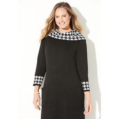 Catherines Women's Plus Size Cowl Neck Sweater Dress