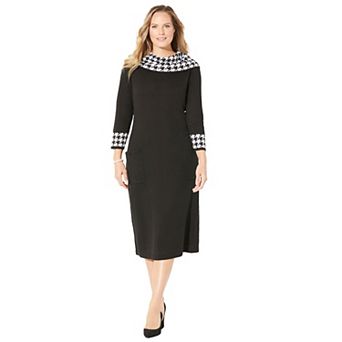 Catherines Women's Plus Size Cowl Neck Sweater Dress