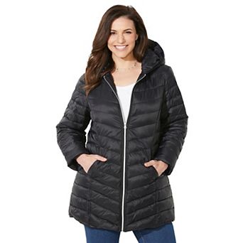 Catherines Women's Plus Size Petite Packable Puffer Coat