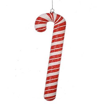 12" Peppermint Swirl Candy Cane - Red And White Shatterproof Christmas Decoration