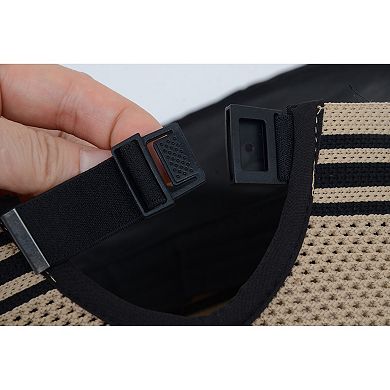 Breathable Mesh Sun Visor Cap with Ponytail Slot Adjustable Strap and Wide Brim