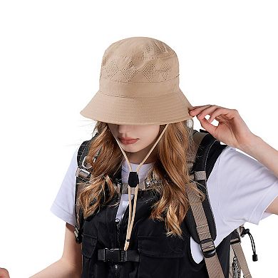 Lightweight Packable Bucket Hat with Ventilated Crown Chin Strap and Adjustable Fit