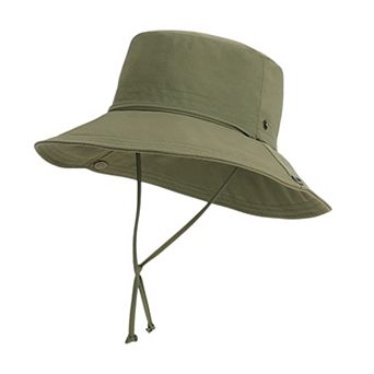 Foldable Wide Brim Bucket Hat with Chin Strap for Outdoor Hiking Travel Beach Adventures