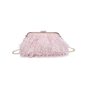 ELOQUII Women's Feathered Clutch