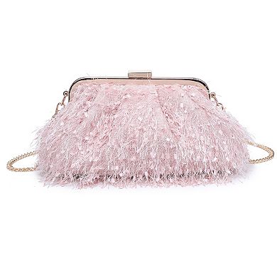 ELOQUII Women's Feathered Clutch