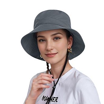 Bucket Hat Wide Brim UV Protection Lightweight Packable Outdoor Sun Hat with Adjustable Chin Strap