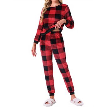 Women's Pajama Sets Flannel Printed Long Sleeve Top and Pants Thermal Chirismas 2 pc Sleepwear