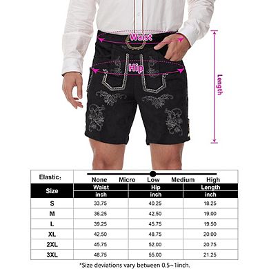 Lederhosen Men Leather Trousers Shorts German Bavarian Oktoberfest Beer Garden