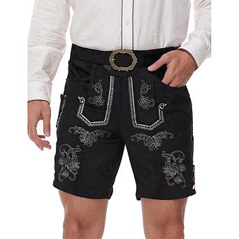 Lederhosen Men Leather Trousers Shorts German Bavarian Oktoberfest Beer Garden