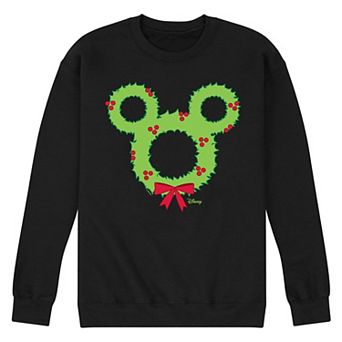 Men's Disney Mickey Mouse Ears Wreath Fleece Sweatshirt