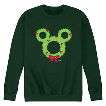 Men's Disney Mickey Mouse Ears Wreath Fleece Sweatshirt
