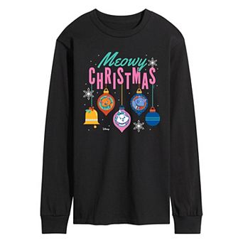 Men's Disney's The Aristocats Meowy Christmas Long Sleeve Graphic Tee