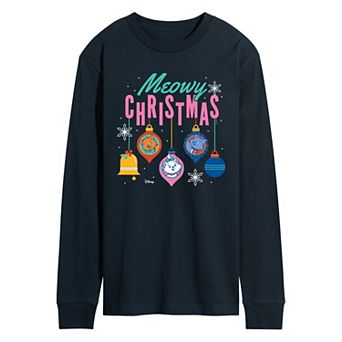 Men's Disney's The Aristocats Meowy Christmas Long Sleeve Graphic Tee