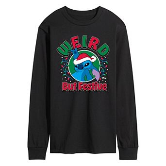 Men's Disney's Lilo & Stitch Weird But Festive Long Sleeve Graphic Tee