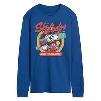Men's Disney's Mickey Mouse Ski Lodge Long Sleeve Graphic Tee