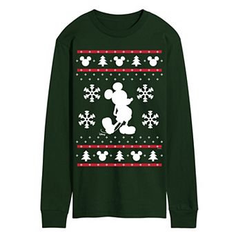 Men's Disney's Mickey Mouse Christmas Graphic Long Sleeve Graphic Tee