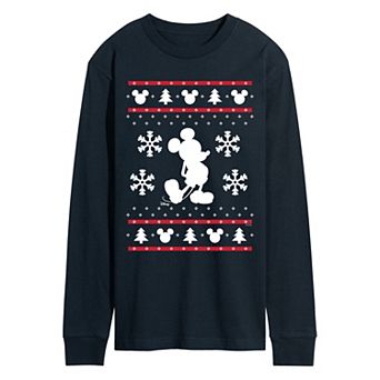 Men's Disney's Mickey Mouse Christmas Graphic Long Sleeve Graphic Tee