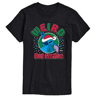 Men's Disney's Lilo & Stitch Weird But Festive Graphic Tee