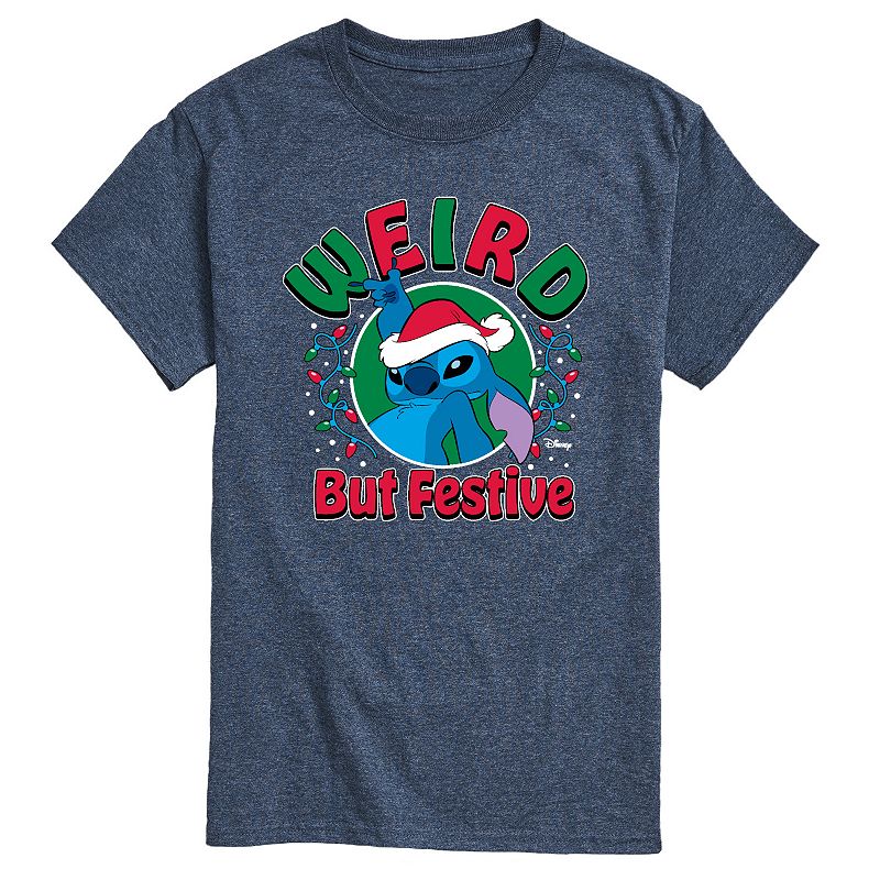 Men's Disney's Lilo & Stitch Weird But Festive Graphic Tee, 