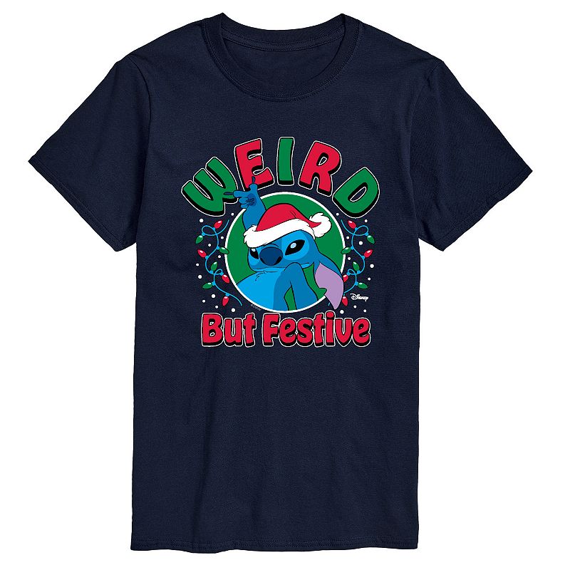Men's Disney's Lilo & Stitch Weird But Festive Graphic Tee, 