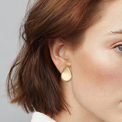 Napier Gold Tone Round Clip-On Earrings