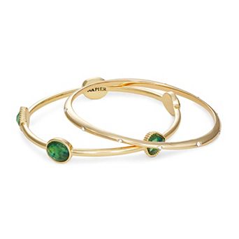 Napier Gold-Tone Bangle Bracelet Set of 2