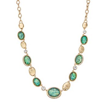 Napier Gold Tone Floral Collar Necklace