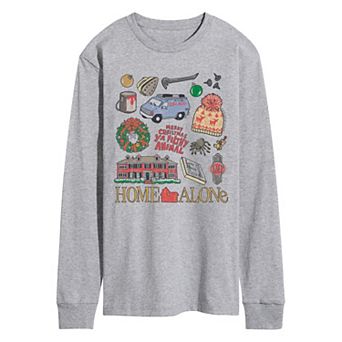 Men's Home Alone Icon Collage Long Sleeve Graphic Tee