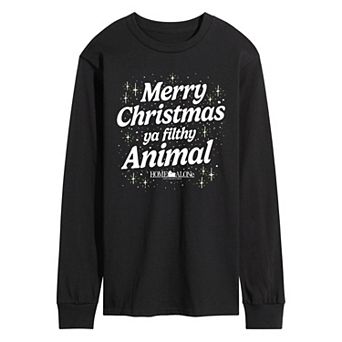 Men's Home Alone Merry Christmas Ya Filthy Animal Long Sleeve Graphic Tee