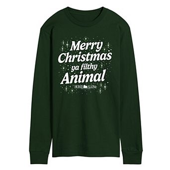 Men's Home Alone Merry Christmas Ya Filthy Animal Long Sleeve Graphic Tee