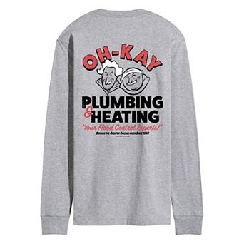 Men's Home Alone Oh-Kay Plumbing & Heating Long Sleeve Graphic Tee