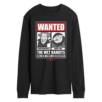 Men's Home Alone Wanted The Wet Bandits Long Sleeve Graphic Tee