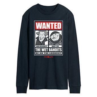 Men's Home Alone Wanted The Wet Bandits Long Sleeve Graphic Tee